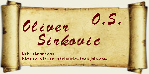 Oliver Sirković vizit kartica